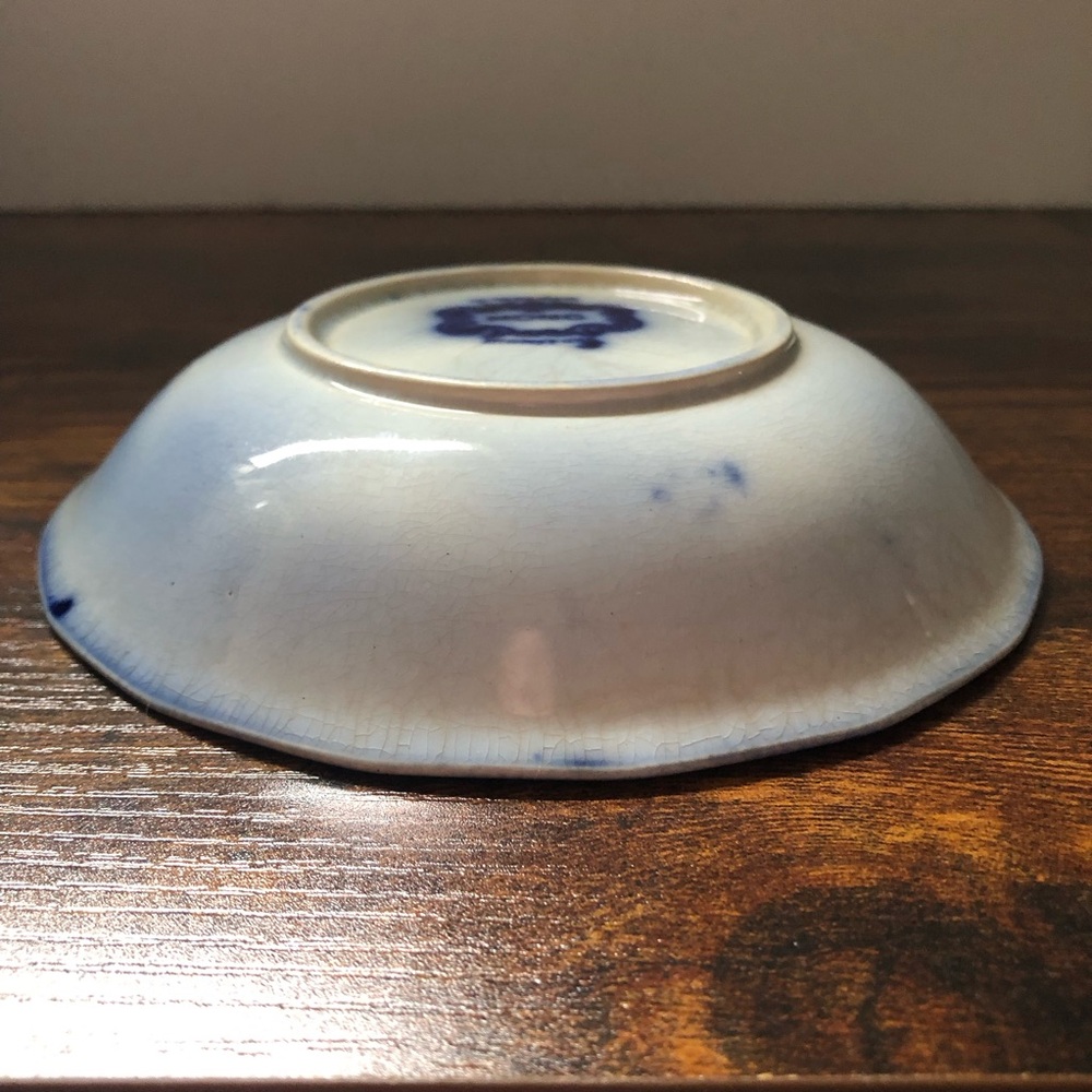 Vintage antique T Walker ironstone “Hong” flow blue saucer - Picture 5 of 12